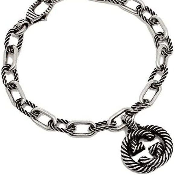 Gucci Silver Bracelet with Interlocking GG Charm